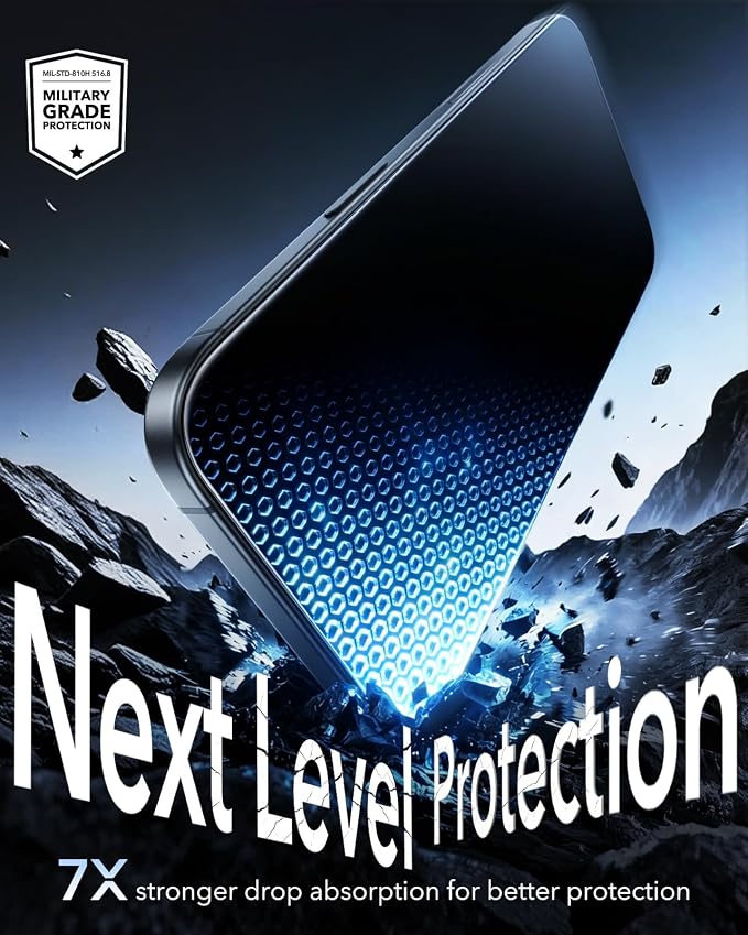 ESR 2 Pack Armorite for iPhone 17 Pro Privacy Screen Protector | Military-Grade Shatterproof 28° Anti-spy UltraFit Tray 9H+ Tempered Glass Auto Dust Removal and Bubble Free