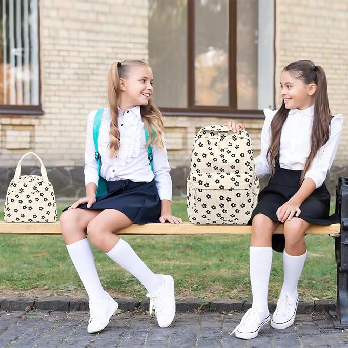 Bluboon School Backpack Set Girls Womens Laptop Bookbag Casual Daypack Fits 15 inch Laptop with Lunch Tote Bag and Pencil Bag