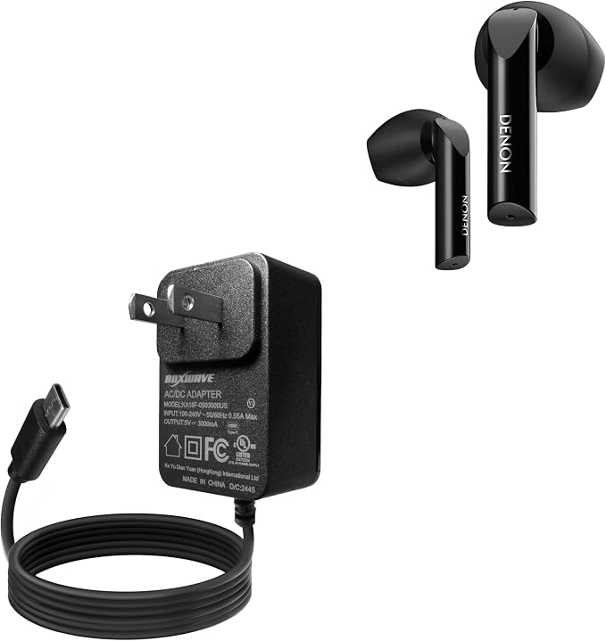 BoxWave Charger Compatible with Denon AH-C500W - Wall Charger Direct (15W) Rapid Charge Your Device with Built-in 3ft Cable