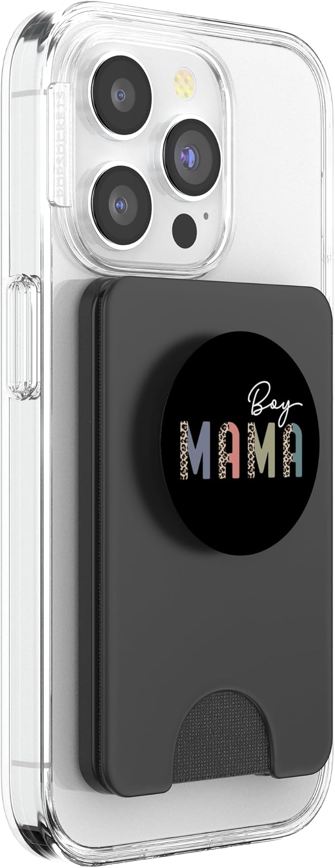 Boy Mama Simple Leopard Text Mom of Boys Cute Mothers Day PopSockets Adhesive PopGrip