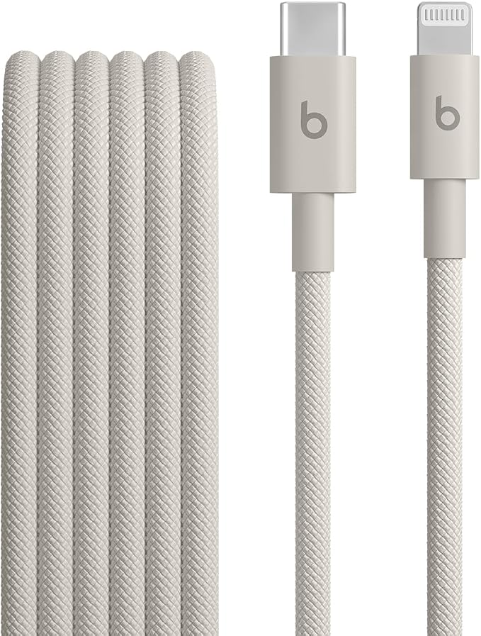 Beats 240W USB-C to USB-C Braided Cable Fast Charging Durable/Tangle Free Compatible with Apple and Android Devices (3 m/10 ft) – Bolt Black