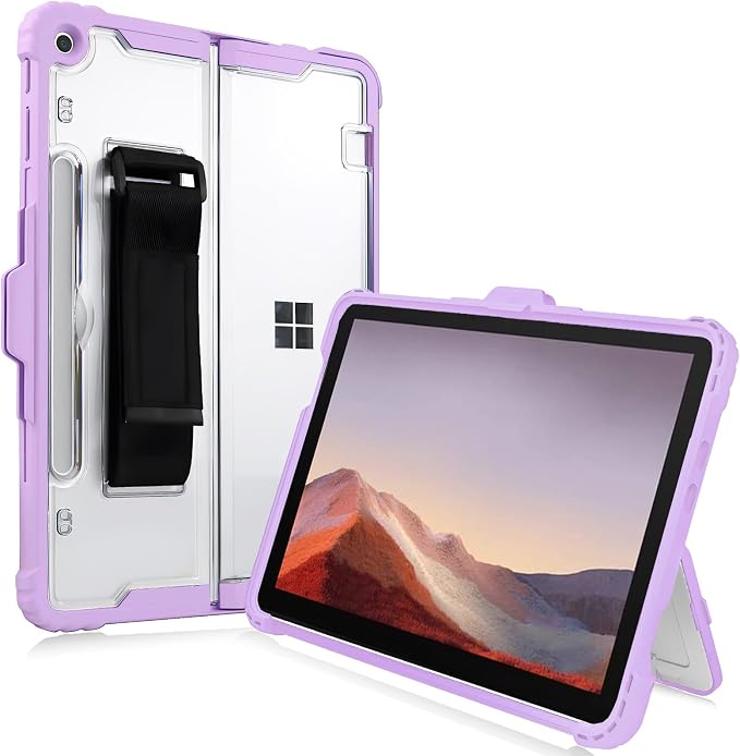 for Microsoft Surface Pro12 Case 1st Edition 12 Inch 2025Heavy Duty Rugged Protective Tablet Cover Kickstand Case (Black)