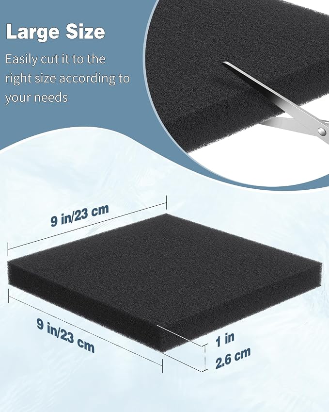 Pawfly 9" L x 9" W Aquarium Filter Media Sponge Aquarium Filter Media Pad