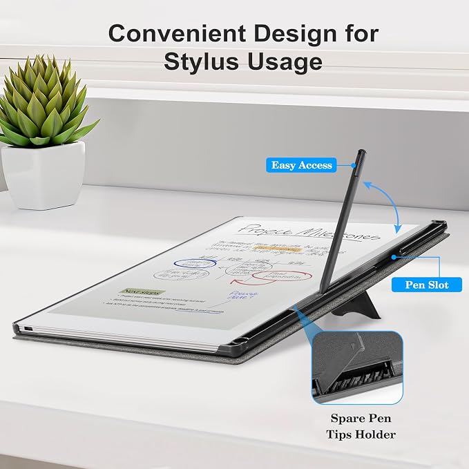 CoBak Stand Case for Remarkable Paper Pro Tablet 11.8 with Hand Strap | Auto Sleep/Wake Folio Lightweight Protective Cover with Pen Holder and Nibs Holder for 11.8 inch 2024 Released (Notebook)