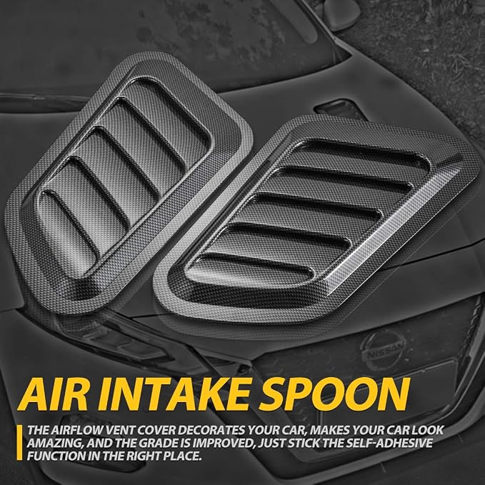 KaTur 1 Pair Universal Car ABS Decorative Air Flow Intake Scoop Turbo Bonnet