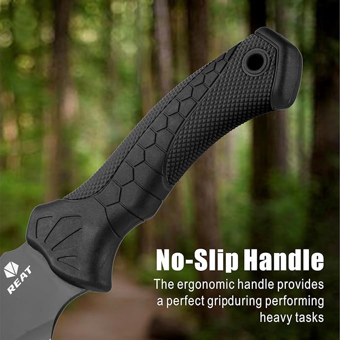 REAT Gardenging Machete, 17" Heavy Duty Machete with Sheath, Ergonomic No-Slip Handle, Machetes for Cutting Trees,Yard Work,Bushcraft