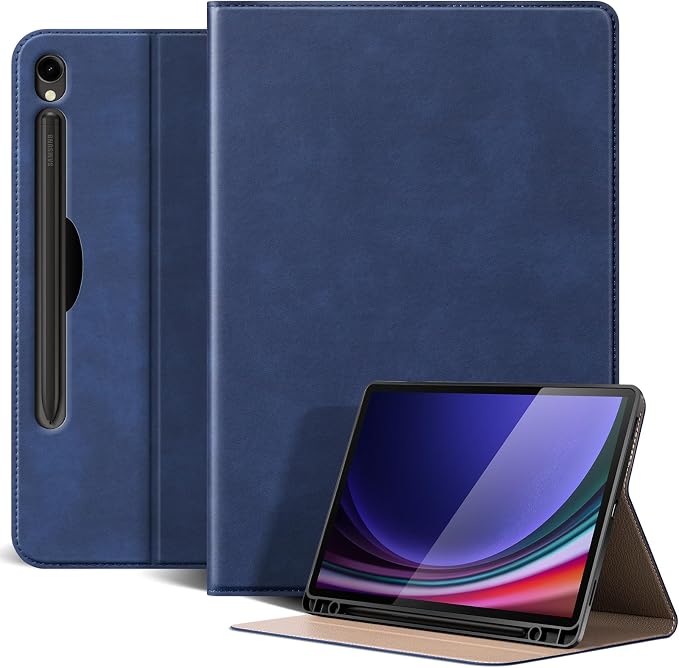 Case for Samsung Galaxy Tab S10 Lite/S10 FE/S9 FE/S9 10.9/11 | Microfiber Leather Protective Cover with S Pen HolderSmart Folio Auto Sleep/WakeAdjustable StandShockproofSlimBlack