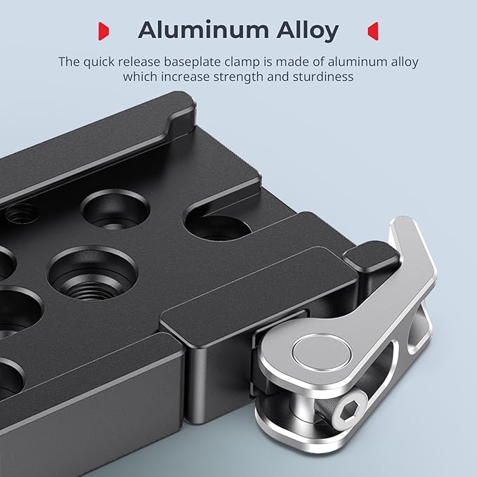 SmallRig Quick Release Mount Plate for Arca-Type, Baseplate Clamp with 1/4''-20 Threaded, 3/8''-16 Threaded and Lever - 2143B