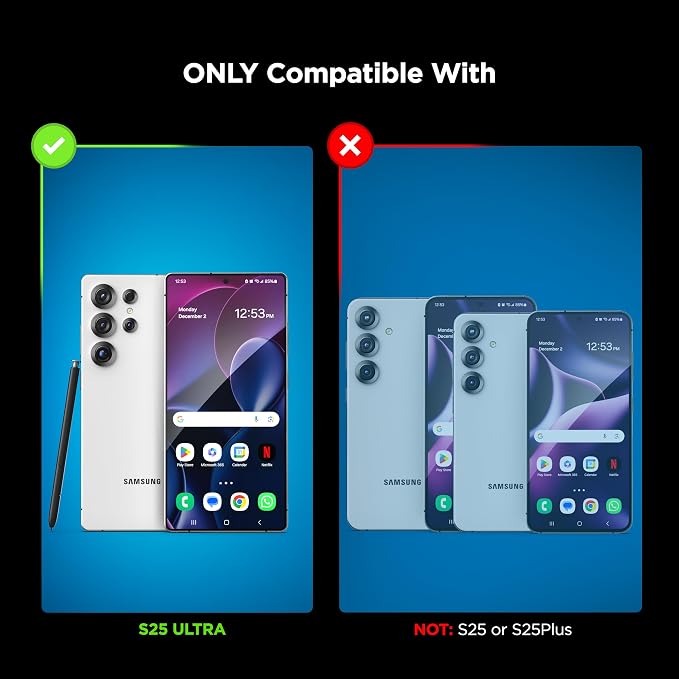 magglass Designed for Samsung Galaxy S25 Tempered Glass Screen Protector [Fingerprint Compatible] with Camera Lens Guard (Applicator Included)