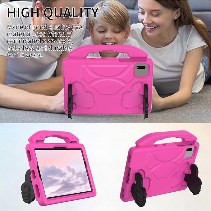 For Samsung Galaxy S11/S10/S9/S9FE/S8/S7 11 EVA Material Light Weight Shockproof Rugged Heavy Duty Thumb Kickstand Tablet Case For Lenovo M11/TAB Idea/Xiaoxin Pad Xiaomi PDA HONOR PAD X8a/X8b (black)