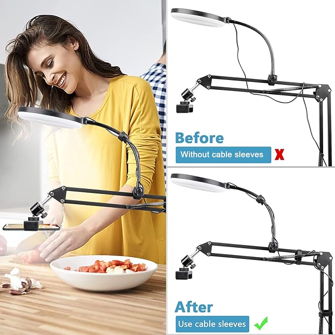 Photo Copy Pico Projector StandChromlives Overhead Tripod Video Stand for PhoneAdjustable Tabletop Overhead Phone MountGooseneck Mini Tripod Stand for Teaching Streaming Baking Crafting