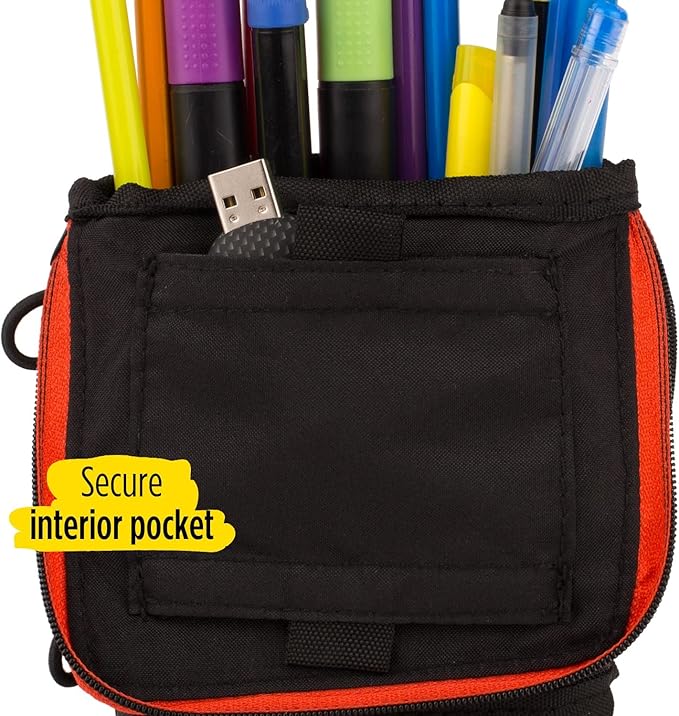 Five Star Stand 'N Store Pencil Pouch, Fits 3-Ring Binder, Pencil Case, Assorted Colors, Color Will Vary, 1 Count (50516) (Pack of 3)