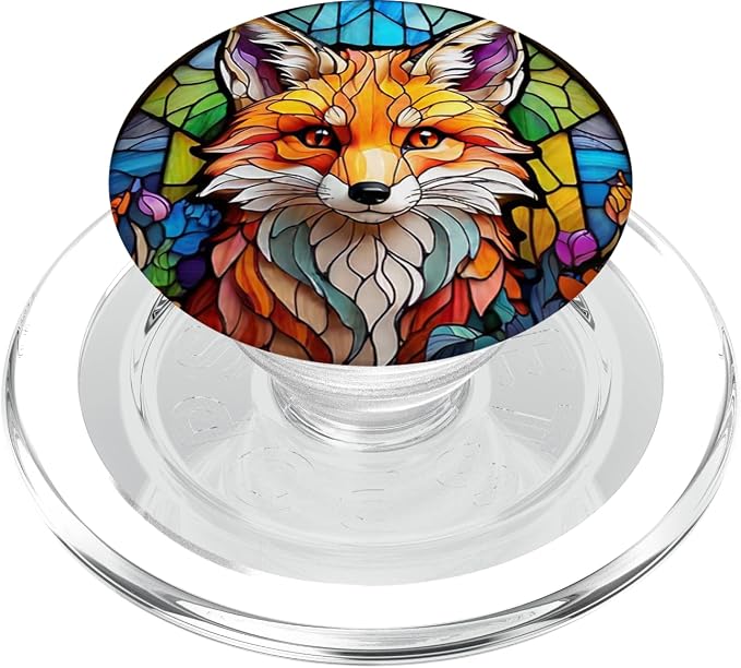 Stained Glass Red Fox PopSockets Adhesive PopGrip