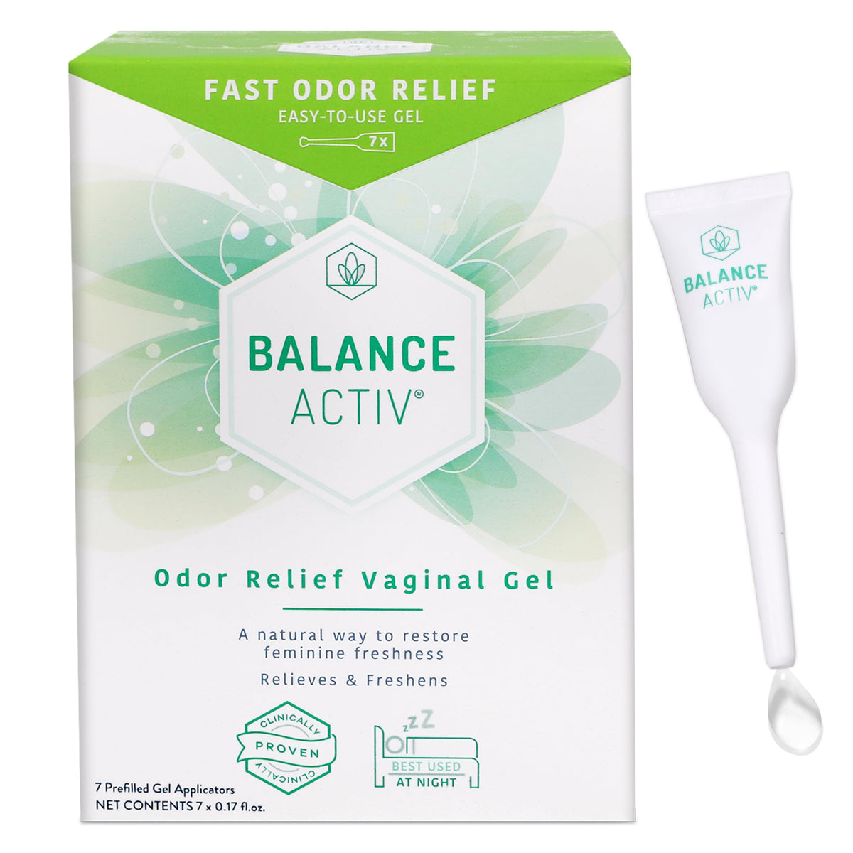 Balance Activ Vaginal Odor Relief Gel, pH Balanced, 7 Count, 1 Pack