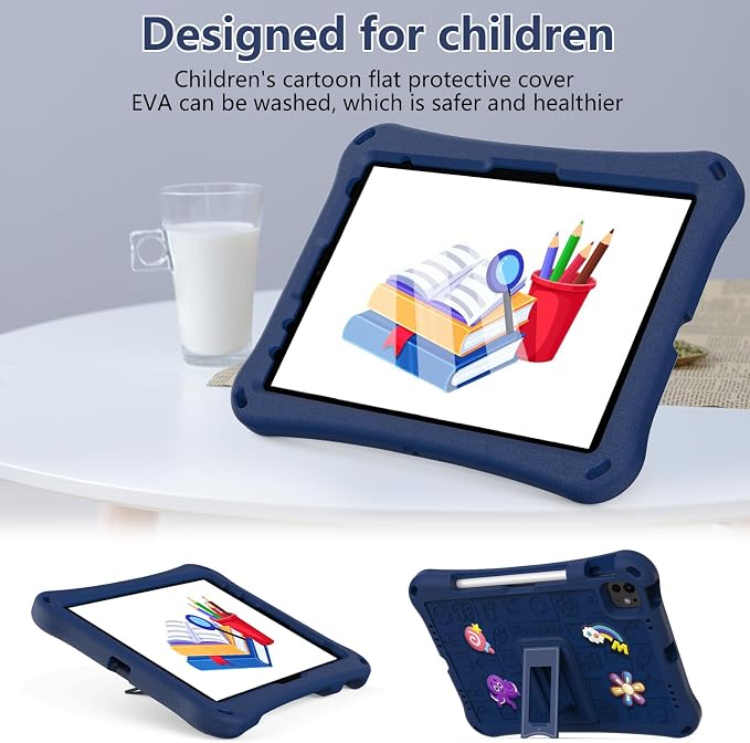 Case for iPad 10.2 Inch 2021/2020/2019/ iPad Pro 10.5 Inch/Air 3rd Gen (2019) Shoulder Strap Kickstand Children Friendly Anti-Scratch Shockproof Case Lightpurple