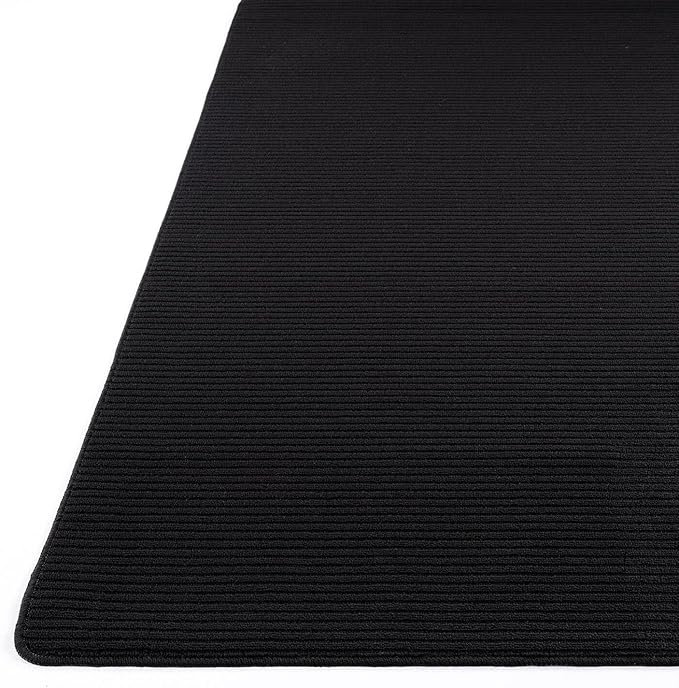 Non Slip Black Solid Rubber Back Thing Runner Rugs for Living Room 2x7 for Kitchen, Rug for Bedroom and Hallway, Stain Resistant Easy Cleaning Non Shedding Carpet Black 2 x 7