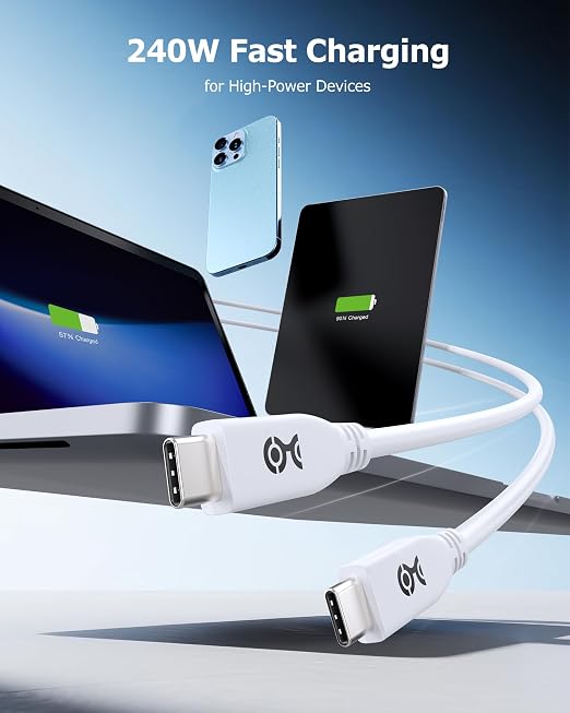 Cable Matters 40Gbps USB4 Cable 1ft Black | [8K@60Hz / 4K@240Hz Video 240W Charging 40Gbps Data] USB 4 Cable Compatible with Thunderbolt 4 MacBook XPS Surface Pro
