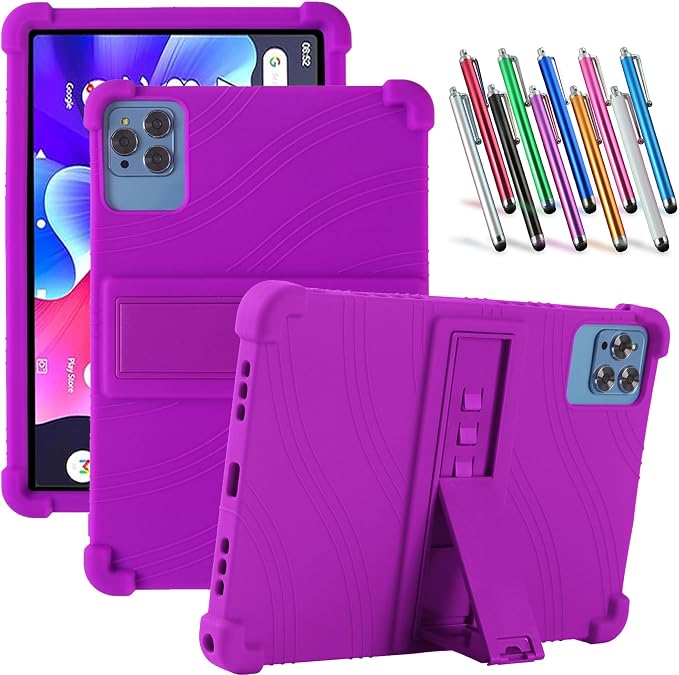 Case for BYYBUO A10_L 10.1 inch Tablet - Lightweight Silicone Stand Case Cover + 1 Random Color Stylus (Black)