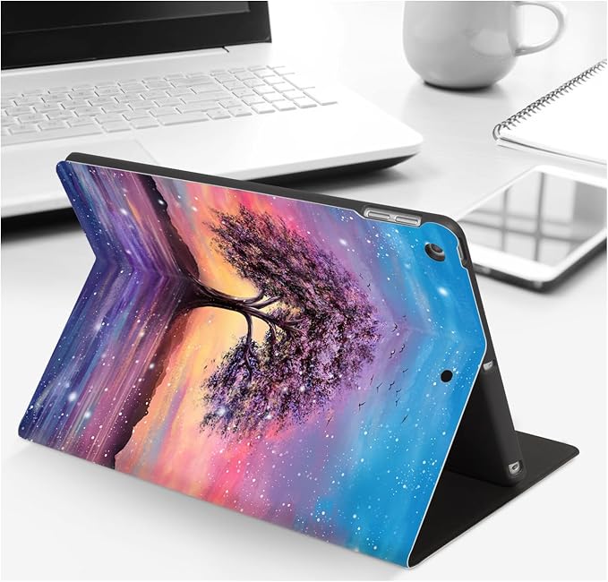 Lokigo Case for iPad 9th/8th/7th Gen 10.2 Air 3rd/Pro10.5 Aurora Forest | Protective Folio Soft Back Cover Pencil Holder for Teens/Students/Office Staffs 4 Angles Viewing Stand Auto Wake/Sleep