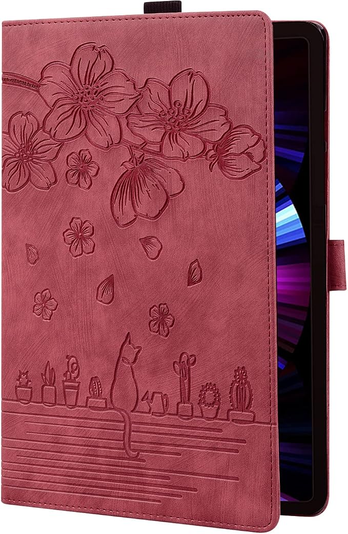 Case for Honor MagicPad 3 Pro 12.3 12.3 2026Multi-Angle Viewing PU Leather Folio Stand Cover with Pencil HolderShockproof Protective Case for Honor MagicPad 3 Pro 12.3 2026Rose Red