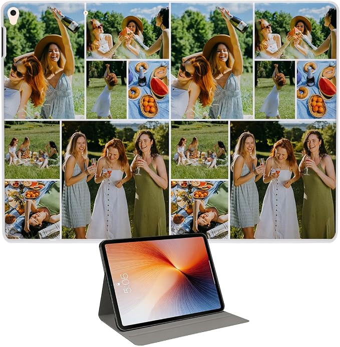 Custom Case for iPad Air 3rd Generation 2019 / iPad Pro 2017 10.5 inch Personalized Customized Picture Logo Text Name PU Leather Tablet Cover Premium Folio Flip Stand Case Auto Wake/Sleep
