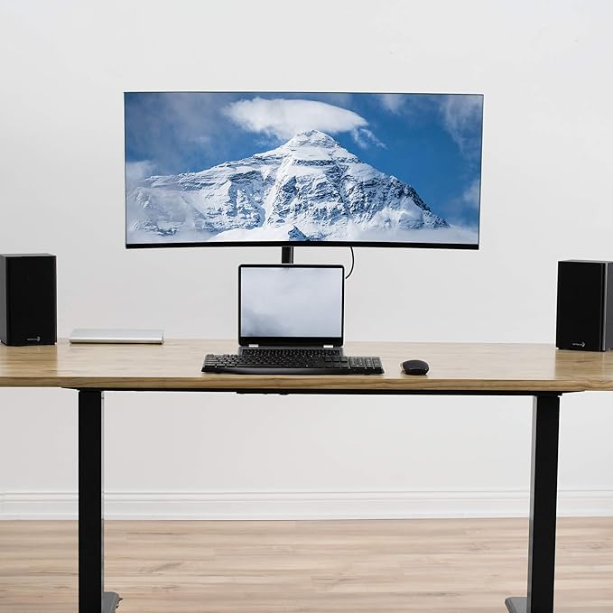 VIVO Single 13 to 32 inch Computer Monitor Desk Mount, Extra Long Adjustable Arm, VESA Stand for 1 Screen, Max VESA 100x100, Black, STAND-V101N