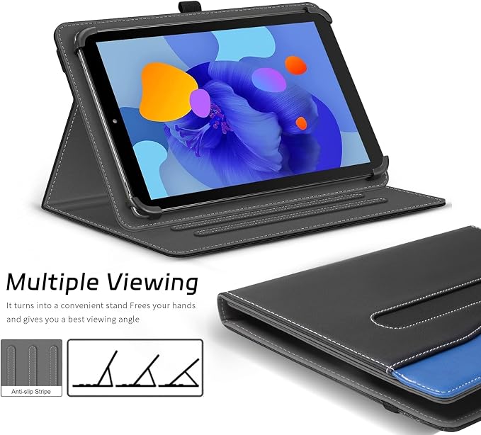ZenRich Android Tablet Case for 10.1 inchUniversal Tablet Case Cover | Touchscreen Tablet 10-11 with Multiple Viewing Angles/Hand Strap/Pen Holder/Adjustable Fixing Silicon BandBlue