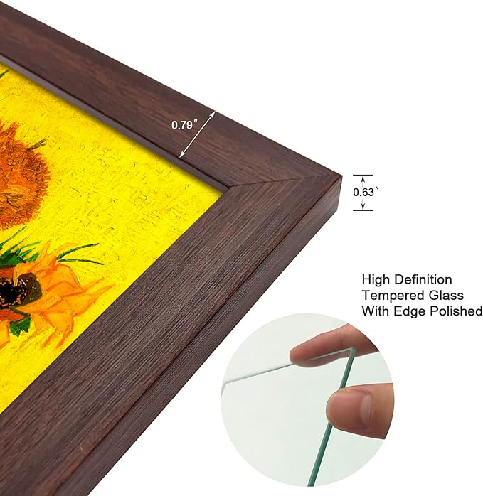 4x6 Picture Frame Set of 6 with Real Glass for Pictures 4x6 Without Mat,Wall or Tabletop Gallery Photo Frames Walnut