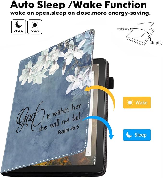 Case for All-New Fire HD 10/Fire HD 10 Plus Tablet 10.1 (11th Gen 2021 Released) - Premium PU Leather Stand Cover with Auto Wake/Sleep - Bible Verse Proverbs 31:25