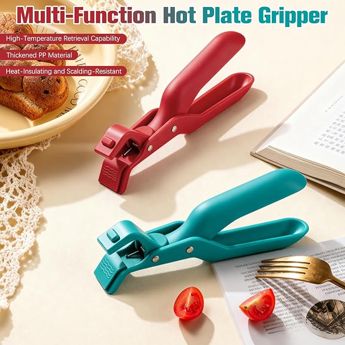 Hot Plate Gripper, New Hot Plate Grippers Tongs, Anti Scald Bowl Holder Clip, Bowl Dish Plate Grabber Clips Tongs Clamp Holder, For Air Fryer & Food Steamer & Oven & Microwave Oven (2 All)