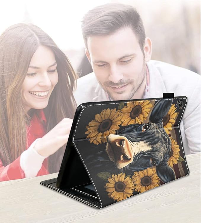 Case for Amazon Fire HD 10 Tablet (9th/7th Generation 2019/2017 Release) Slim PU Leather Cover with Card Slot &amp Auto Wake/Sleep for Fire 10.1 Tablet African American Girl