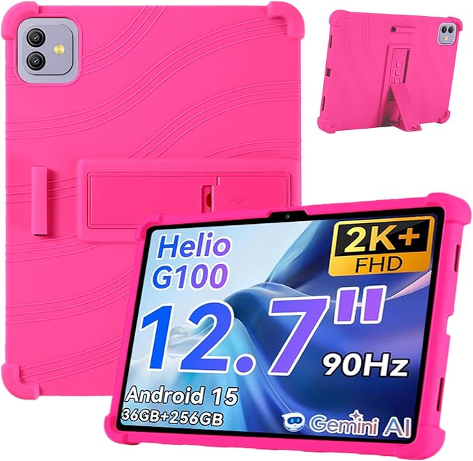 Case for Blackview Link 8 12.7-Inch Tablet – Shockproof Silicone Protective Cover with Kickstand Drop-Resistant Business Style (Black)