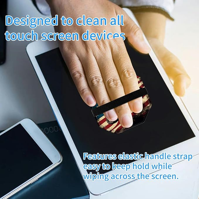 for All-New Kindle Fire HD 10 &amp 10 Plus Tablet (13th/11th Gen 2023/2021 Release) 10.1 + Screen Clean Pad Slim PU Leather Multi-Angle Kickstand Cover with Auto Wake/Sleep Horse with US Flag