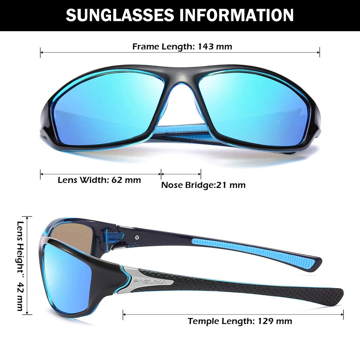 FAGUMA Sports Polarized Sunglasses For Men UV400 Protection