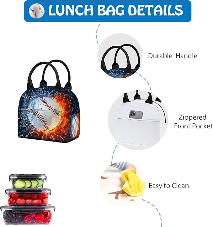 3PCS Backpack for Boys Girls, Kids Baseball Back to School Backpack Sets with Lunch Bag Pencil Case, 17 Inch Lightweight Bookpack 3 in 1 Set for Teens Elementary Middle High School Students
