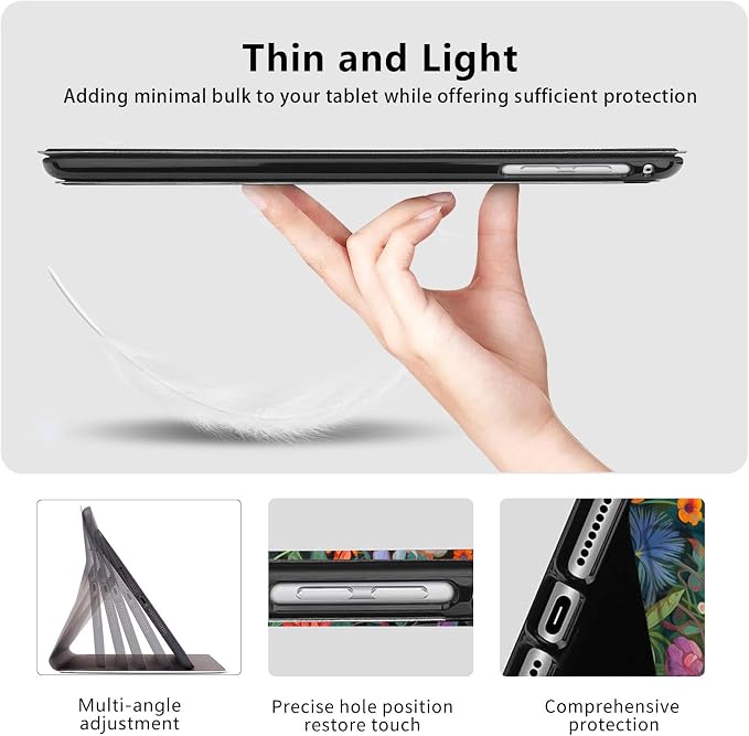Case for iPad Air 11-inch (M4 2026 / M3 2025 / M2 2024) iPad Air 5th/4th Gen (2022/2020) 10.9 Slim PU Leather Folio Stand &amp Auto Sleep/Wake Protective Smart Cover Tree Fluorescent