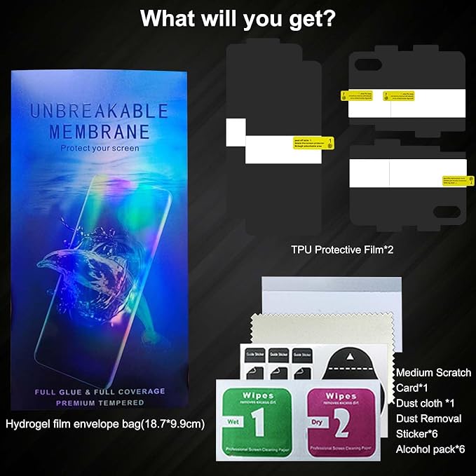 [2+2 Pack Screen Protector for Motorola Razr 2024/Razr 2025 - Hydrogel Film Front and rear screens combination ，High Sensitivity Not Glass HD