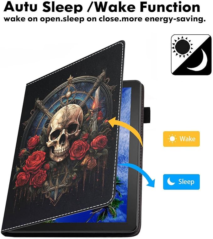 Case for Amazon Fire HD 10 Tablet (9th/7th Generation 2019/2017 Release) Slim PU Leather Cover with Card Slot &amp Auto Wake/Sleep for Fire 10.1 Tablet African American Girl