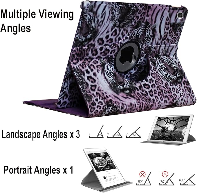 Case for iPad 10.2 inch for iPad 9th 8th 7th Generation Rotating Stand Smart Magnetic Auto Wake Up/Sleep Cover for A2602 A2603 A2604 A2605 MK2L3LL/A MK2P3LL/A MK673LL/A (Black)