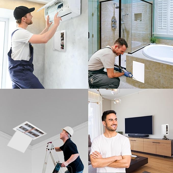 Morvat Access Panel 6x9 Inch for Drywall & Ceiling with Door, Heavy-Duty Durable ABS Plastic & Easy Install Access Box, Wall Hole Cover Plate for Plumbing & Electrical Cables & Wiring, White