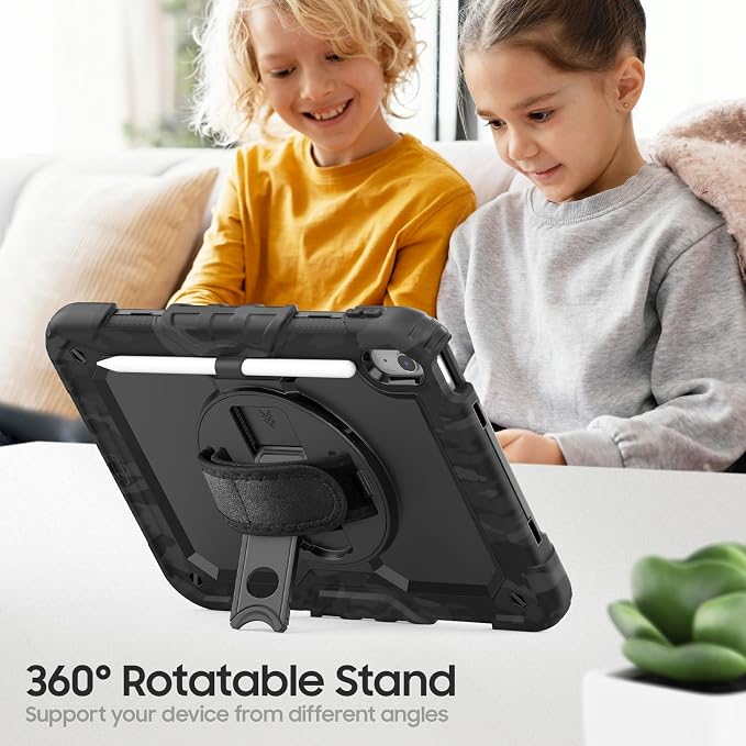 Dteck for Apple iPad 11 inch (A16 11th Gen) iPad 10.9 inch (10th Gen) Slim Clear Case with Kickstand Pencil Holder Reinforced Shockproof Corners Soft TPU Lightweight Protective Cover Transparent