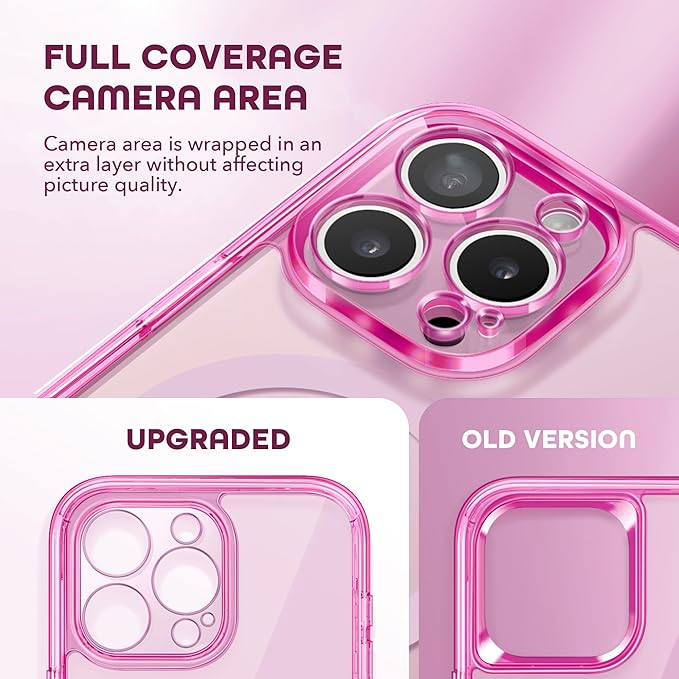 Magnetic for iPhone 15 Pro Max Case, Compatible with MagSafe, Built-in Privacy Screen Protector and Camera Protection, Anti Spy Full Body Dustproof Shockproof Hard Phone Case 6.7",Bright Pink
