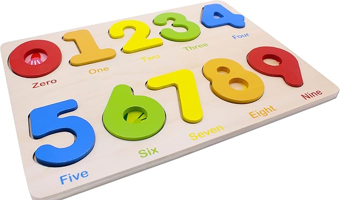 Aile Wooden Preschool Learning Number Puzzles Toys for Kids Age 2-4， Educational Toys.