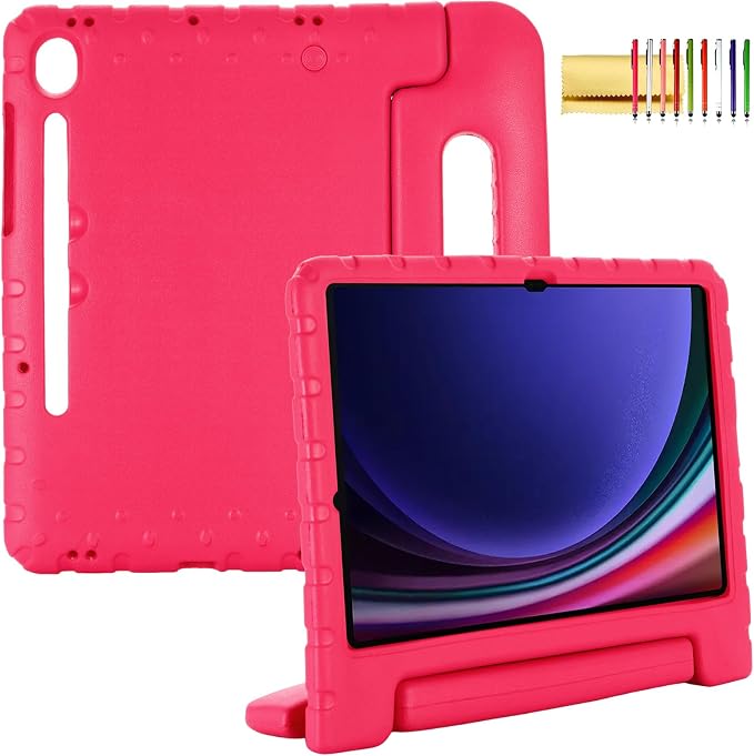 Kids Case for Samsung Galaxy Tab S10 FE Plus 13.1 (2025) Techcircle Handle Stand Light EVA Foam Bumper Protective Rugged Drop Protection Child Proof Cover Black