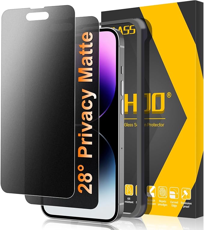 [2 Pack] Matte Privacy Glass Screen Protector Designed for iPhone 11 / iPhone XR Anti-Glare Anti-Fingerprint Install Frame 9H Tempered Glass