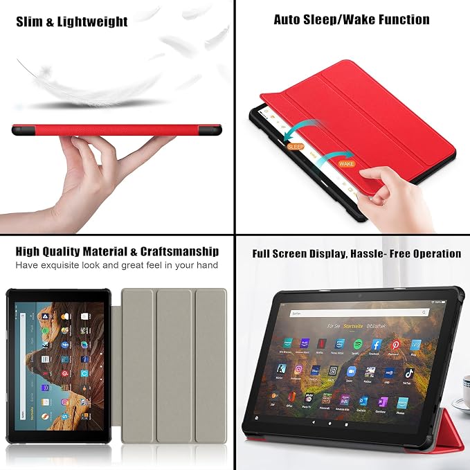 Slim Case for Amazon Fire Max 11 Tablet (13th Generation 2023 Release) Trifold Lightweight Hard Shell PU Leather Stand Folio Protective Cover with Auto Wake/Sleep Colored Graffiti Doodle