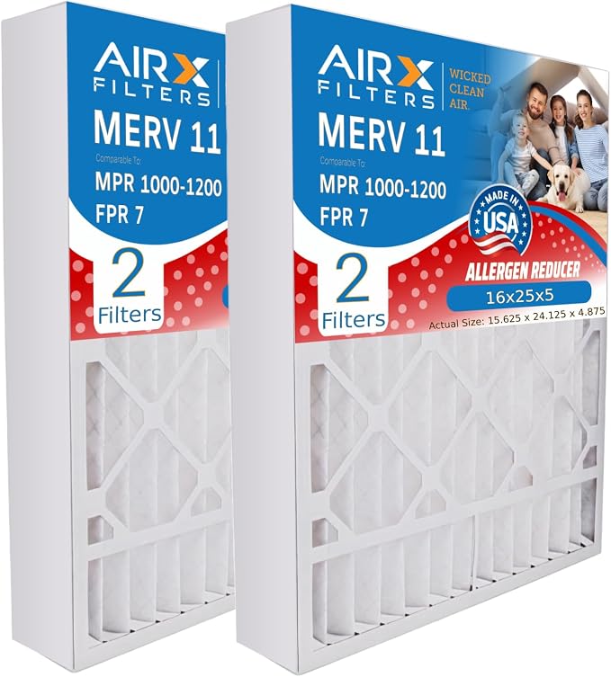 AIRX FILTERS WICKED CLEAN AIR. 16x25x5 Air Filter MERV 11 Compatible
