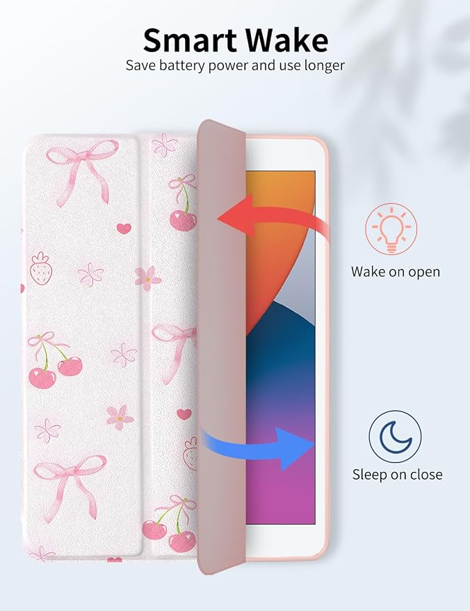 Case for iPad 9th/ 8th/ 7th Generation Case 10.2&amp10.5 Inch (2021/2020/2019 Release) Slim Lightweight Soft Trifold Back Cover with Pencil Holder &amp Auto Sleep/Wake CoverBeige Checkered