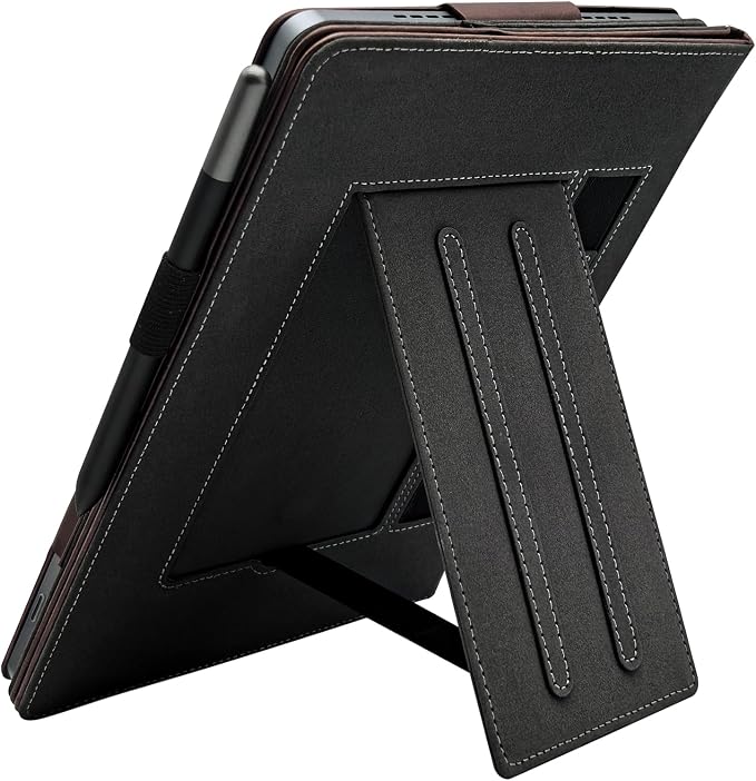 Hand Strap Case for 11.5 TCL NxtPaper 11 Plus (9469X) Tablet PU Leather Bidirectional Multi-Angle Stand Cover with Auto Sleep &amp Wake/Elastic Pen Holder (Black)