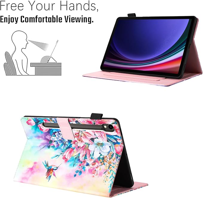 Case for Samsung Galaxy Tab S10 Lite/ S10 FE/ S9 FE 10.9 InchX400/X520/X510 Auto Wake/Sleep Premium PU Leather Folding Stand Cover with Pen Holder &amp Multiple Viewing Angles - Beach